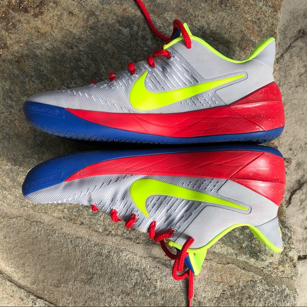 Nike custom Kobe AD Size 13. Men's Athletic Shoes - Gray, Red, Blue, Neon Yellow